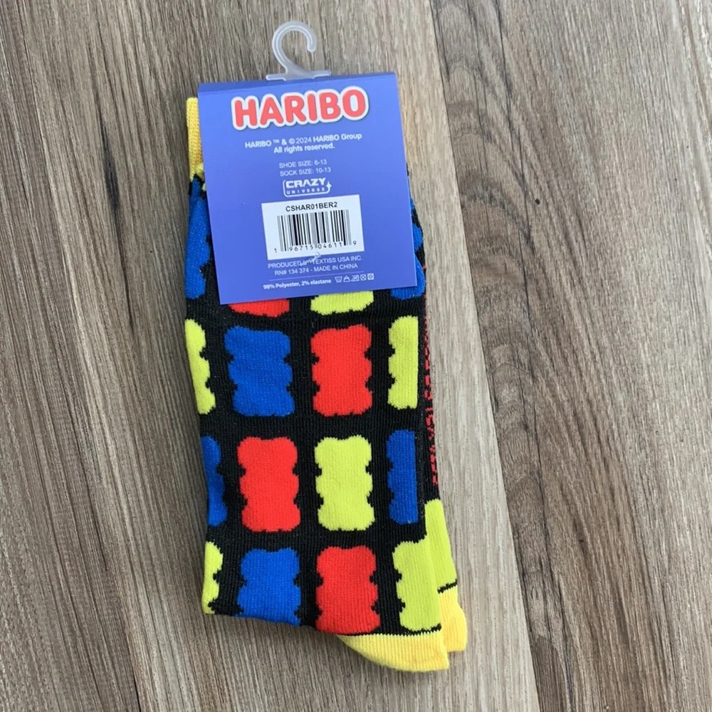 Crazy Universe Haribo Crew socks adult shoe size 6 - 13 candy Themed Novelty New